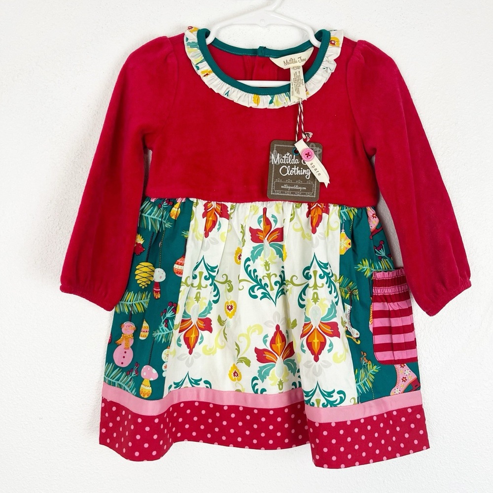 Matilda Jane Happy Holly Daze Dress Set 18-24M NWT